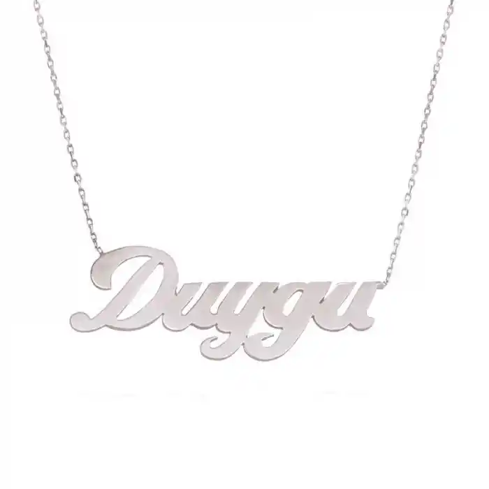 Gümüş Kişiye Özel İsimli Bayan Kolye