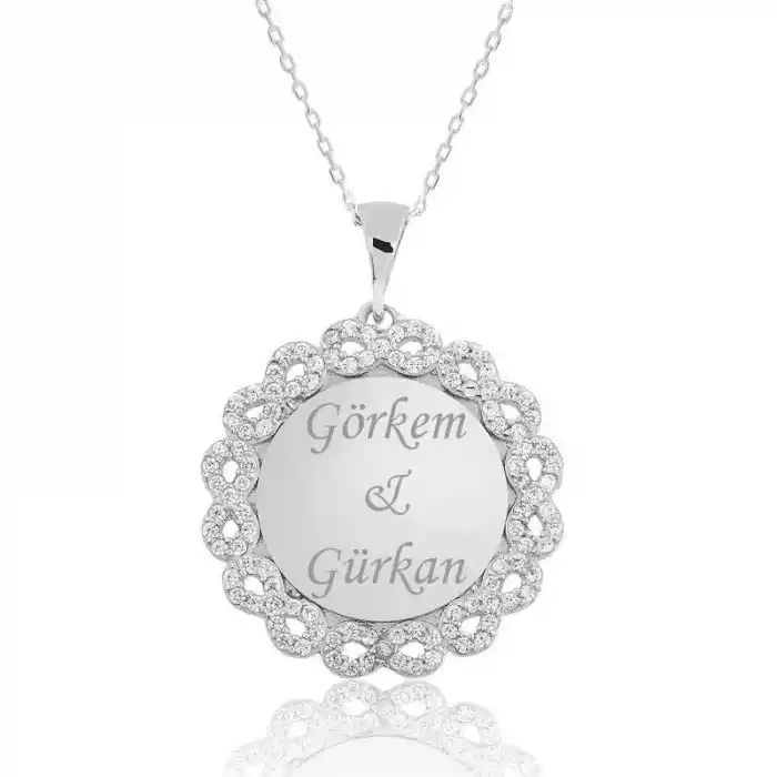 Gümüş Kişiye Özel Sonsuzluk İsimli Kolye