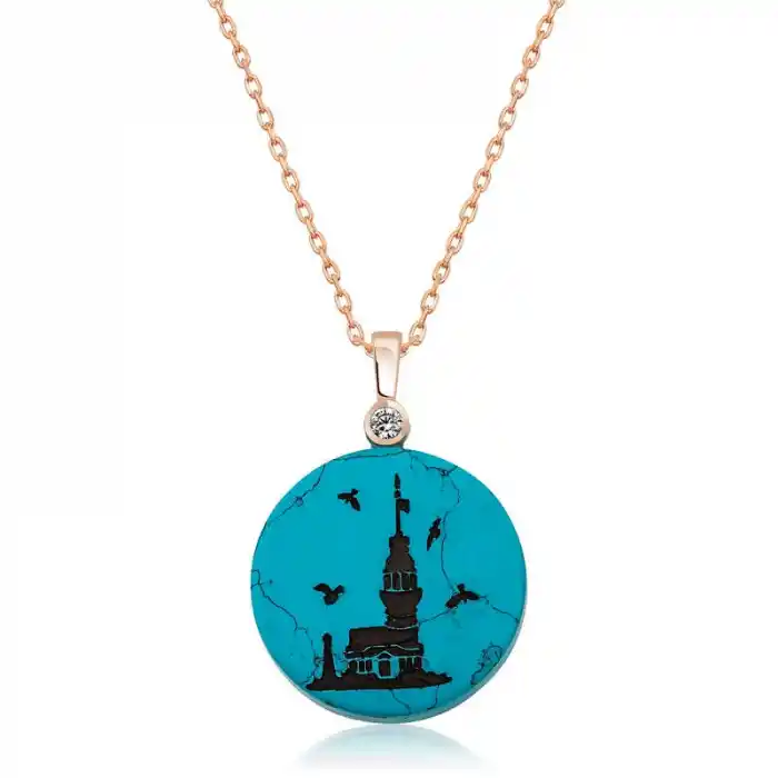 ​Gümüş Kız Kulesi Manzaralı Bayan Kolye