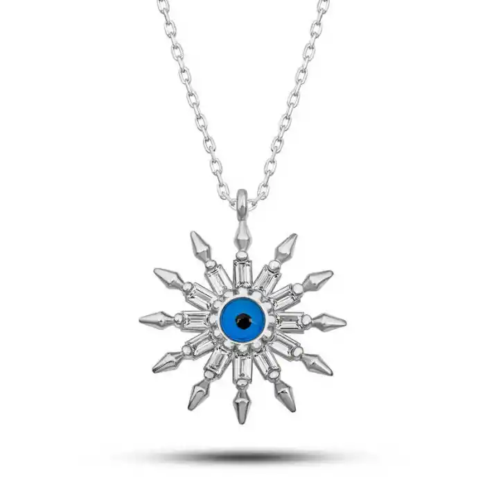 Gümüş Koruyucu Göz Güneş Kadın Kolye