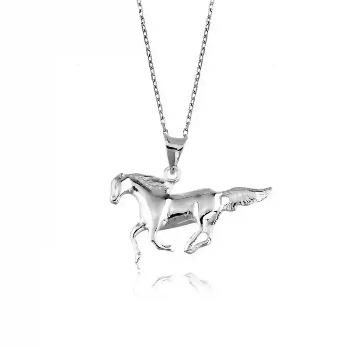 Gümüş Koşan At Kolye