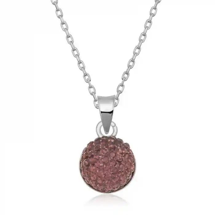 Gümüş Kristal Taşlı Kadın Kolye