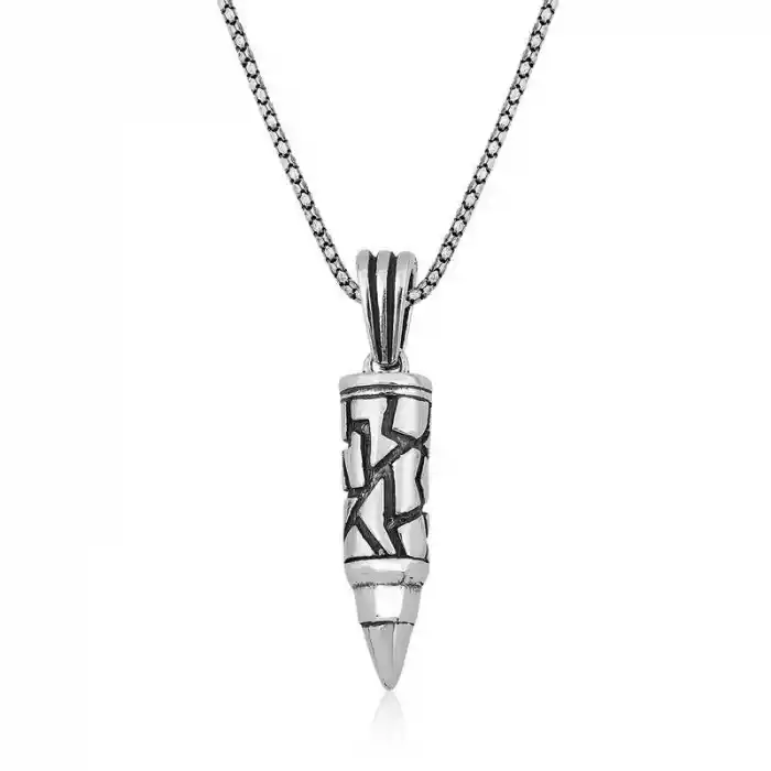 Gümüş Kurşun Erkek Kolye