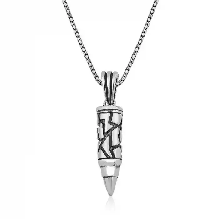 Gümüş Kurşun Erkek Kolye