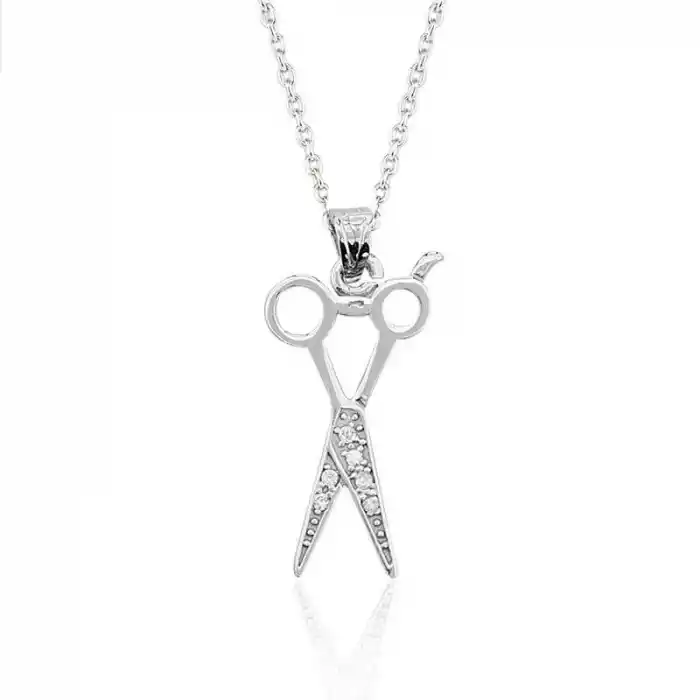 Gümüş Makas Bayan Kolye