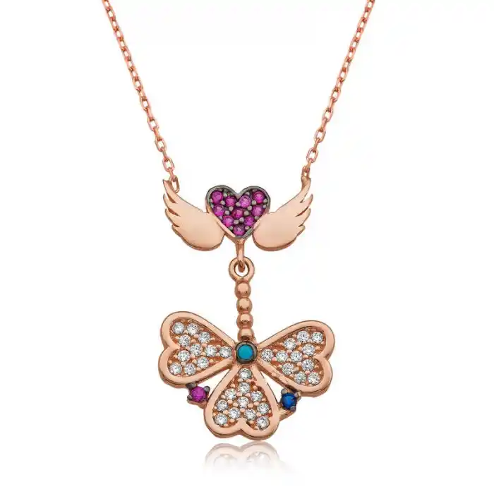 Gümüş Melek Kanatlı Yonca Kolye