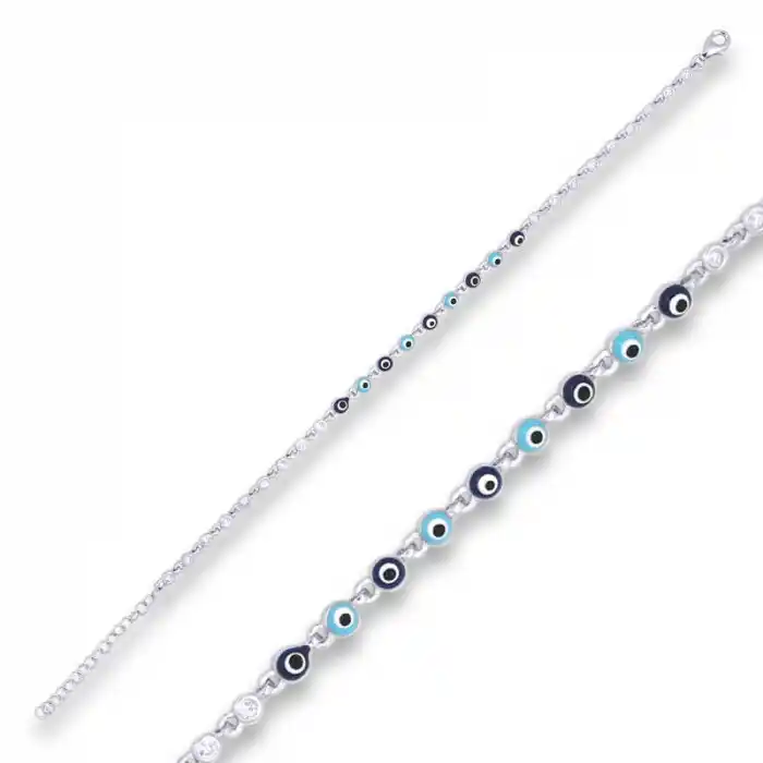 ​Gümüş Nazar Boncuklu Bileklik