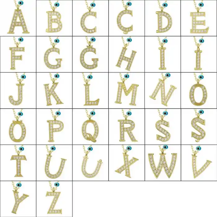 Gümüş Nazar Gold S Harfi Kadın Kolye