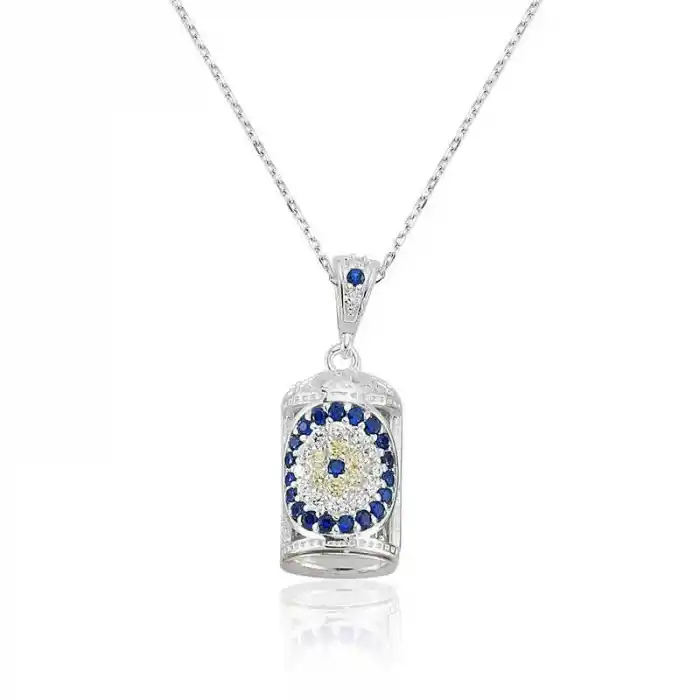 Gümüş Nazarlı Cevşen Bayan Kolye