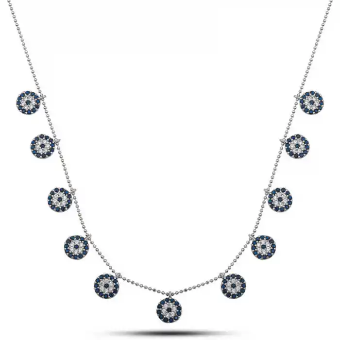 Gümüş Nazarlı Şans Kadın Kolye