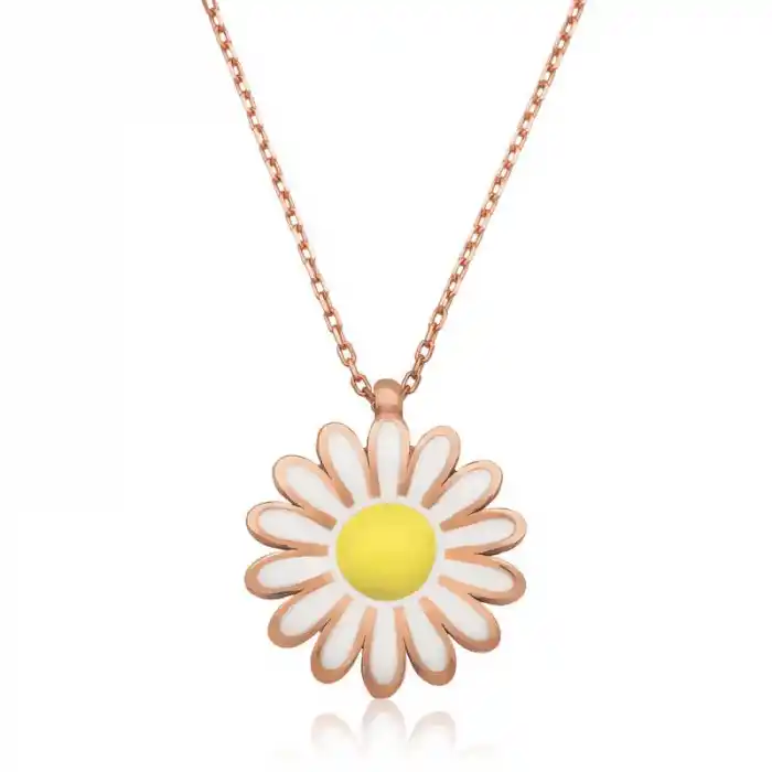 Gümüş Papatya Bayan Kolye