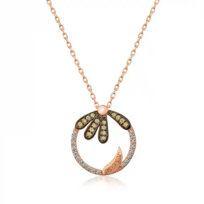 Gümüş Papatya ’’Seviyor’’ Kolye