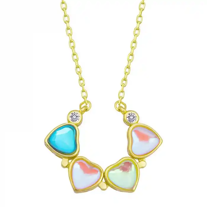 Gümüş Renkli Açılabilen Yonca Kadın Kolye