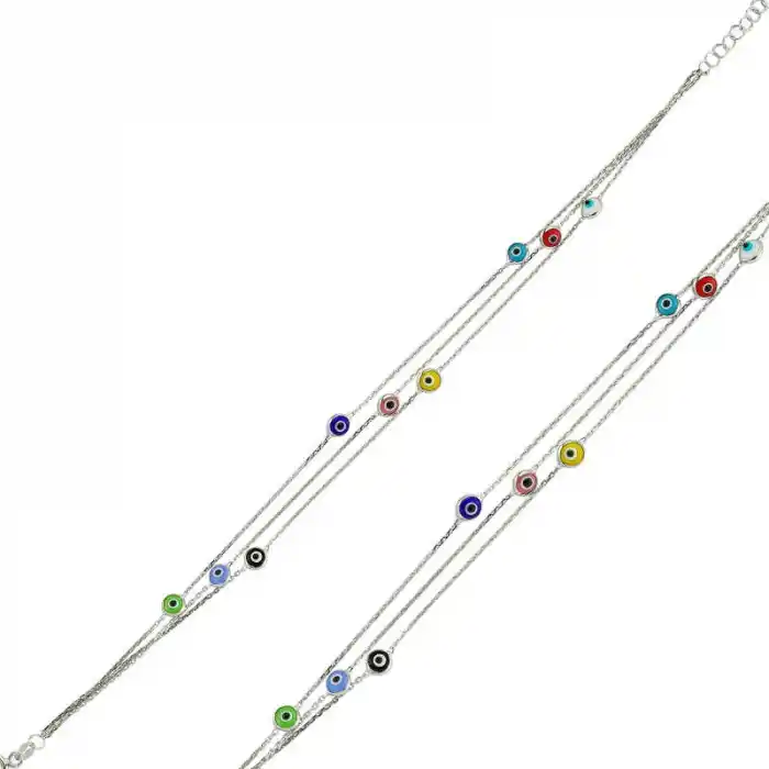 Gümüş Renkli Nazar Bayan Bileklik