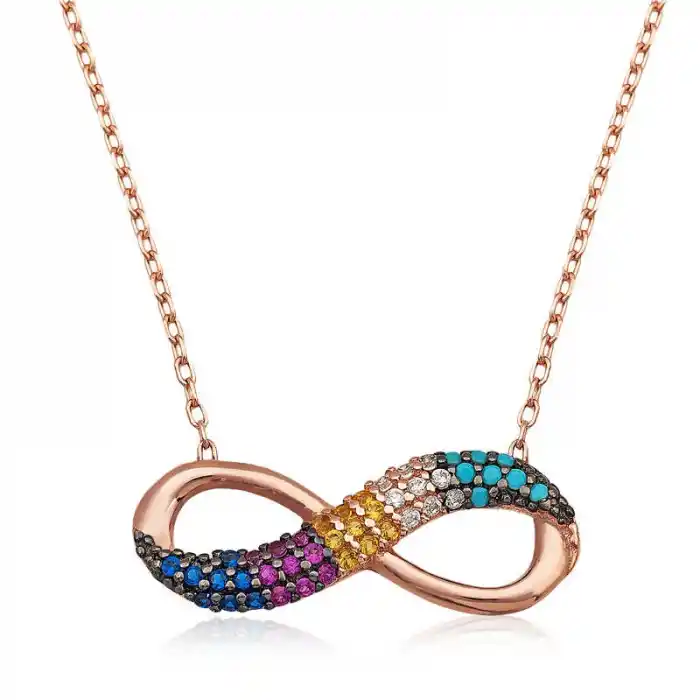 Gümüş Renkli Sonsuzluk Bayan Kolye