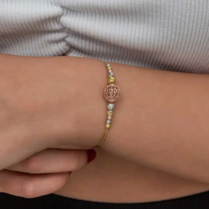 Gümüş Renkli Top Dorika Kadın Bileklik