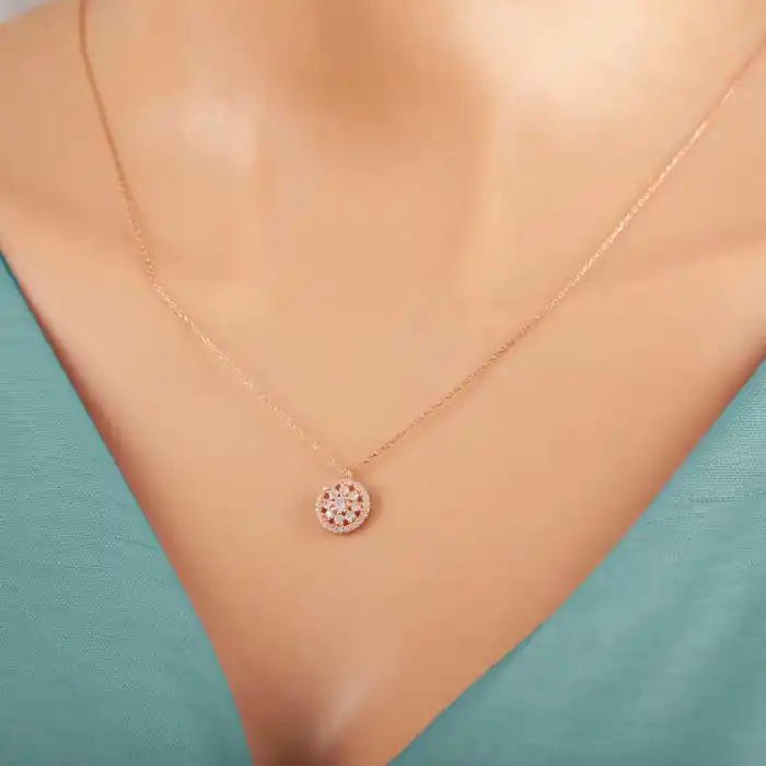 ​Gümüş Rose Çiçek Kadın Kolye