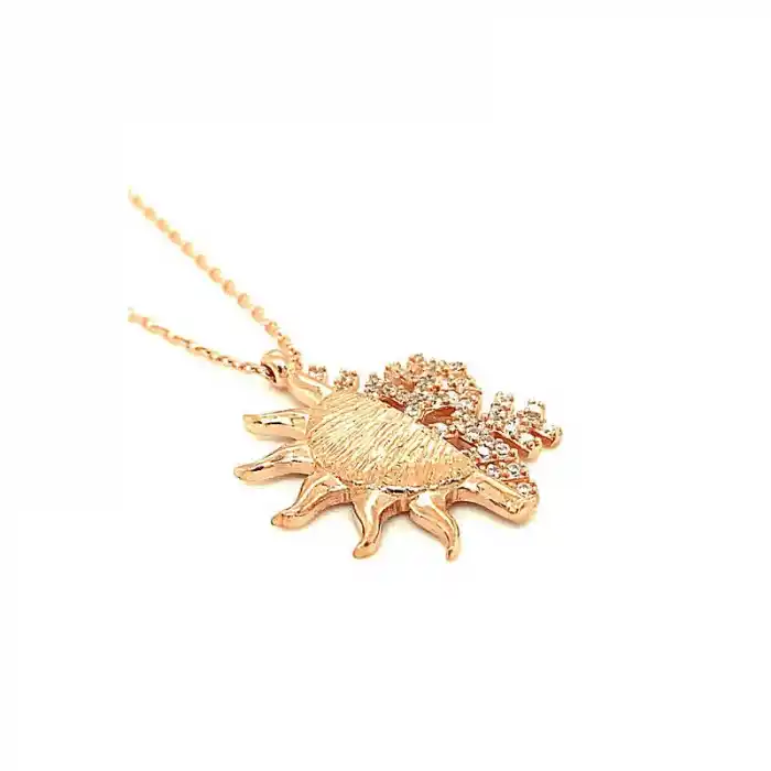 Gümüş Rose Güneş Kartanesi Bayan Kolye