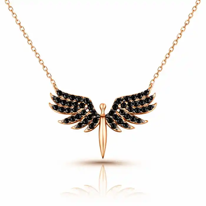 Gümüş Rose Mikail Meleği Bayan Kolye