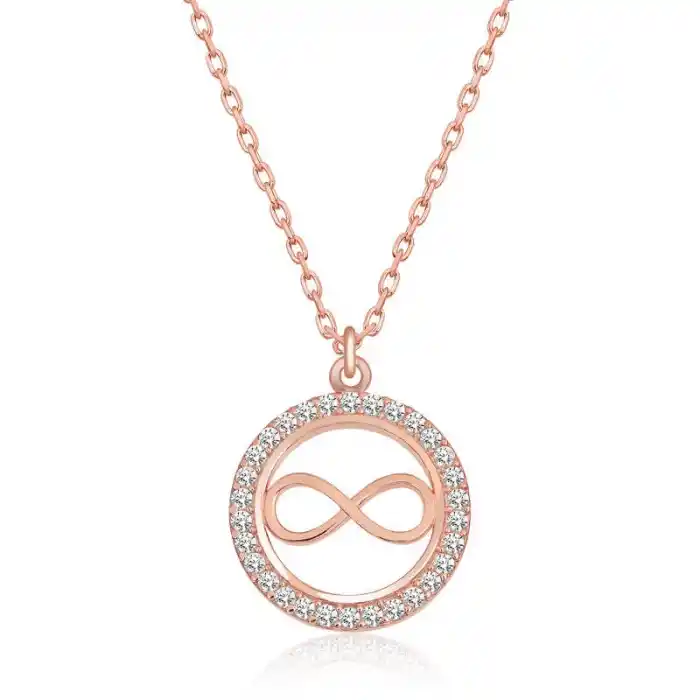 Gümüş Rose Minik Sonsuzluk Bayan Kolye