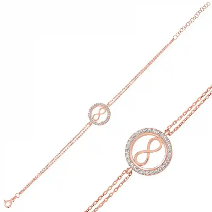 Gümüş Rose Sonsuzluk Bayan Bileklik