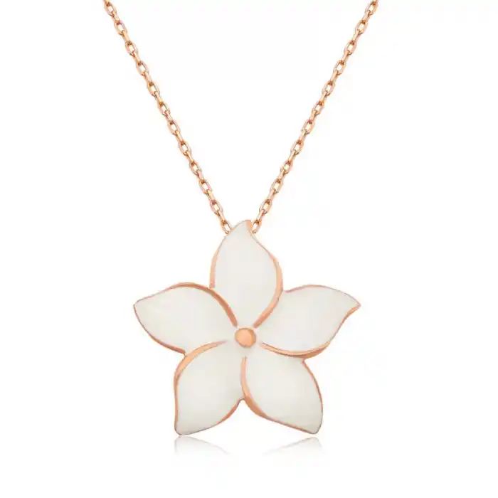 Gümüş Rose Yasemin Çiçeği Bayan Kolye