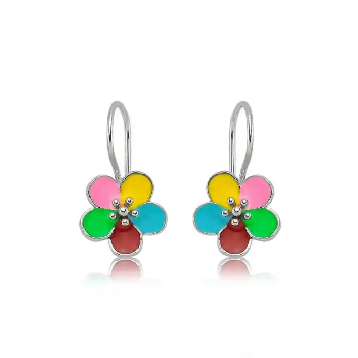 Gümüş Sallantılı Çiçek Çocuk Küpesi