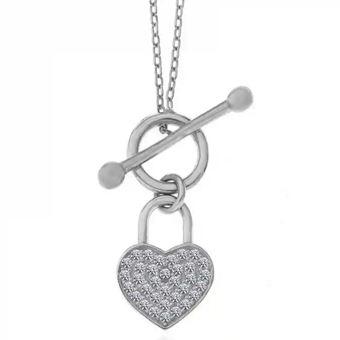 Gümüş Sallantılı Kalp Kadın Kolye