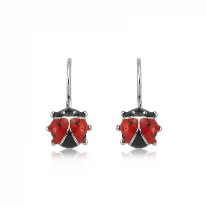 Gümüş Sallantılı Uğur Böceği Çocuk Küpesi