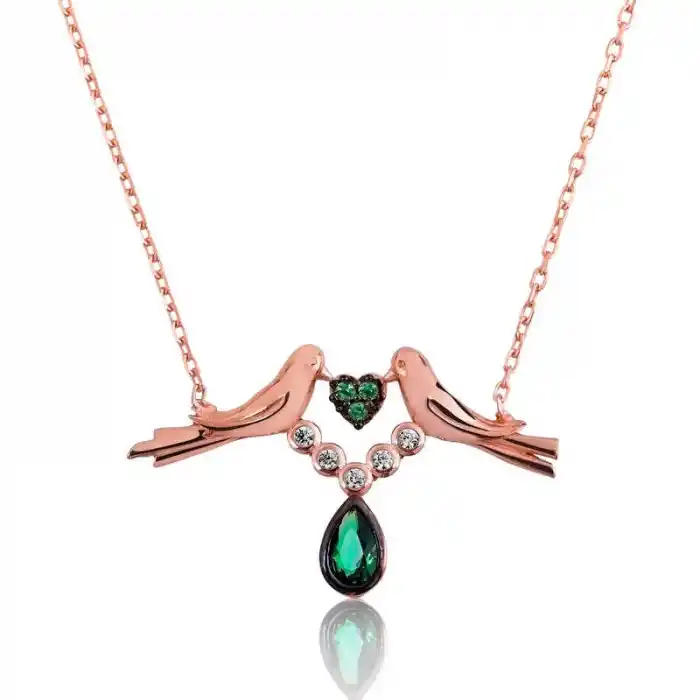 Gümüş Sevgi Kuşu Bayan Kolye