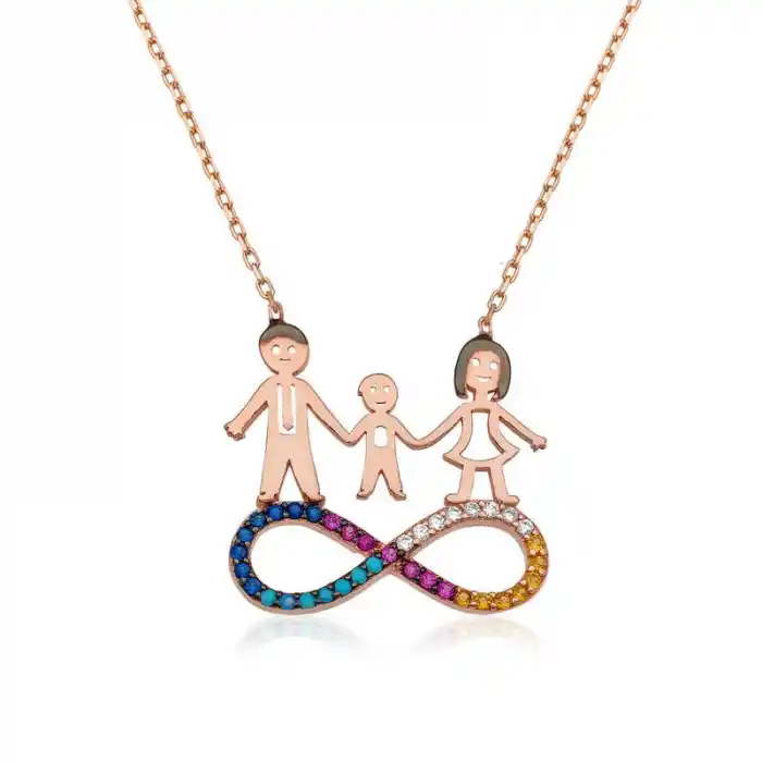 Gümüş Sonsuzluk Aile Bayan Kolye