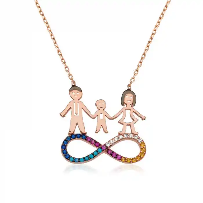 Gümüş Sonsuzluk Aile Bayan Kolye