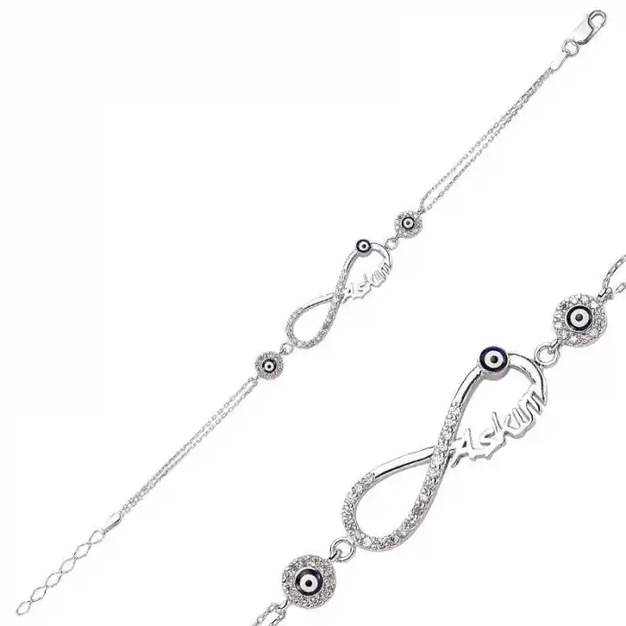 Gümüş Sonsuzluk Aşkım Bayan Bileklik