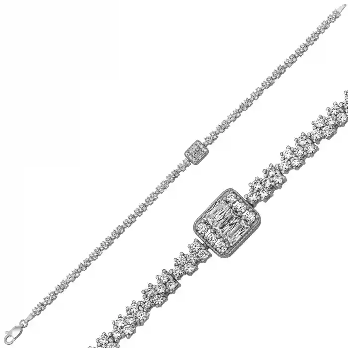 Gümüş Su Yolu Işıltı Kadın Bileklik