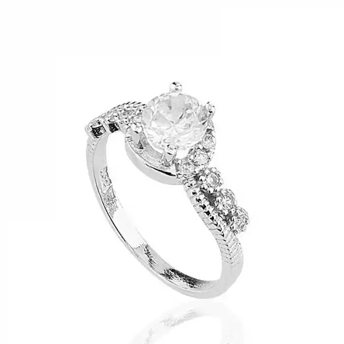 Gümüş Tek Taş Bayan Yüzük