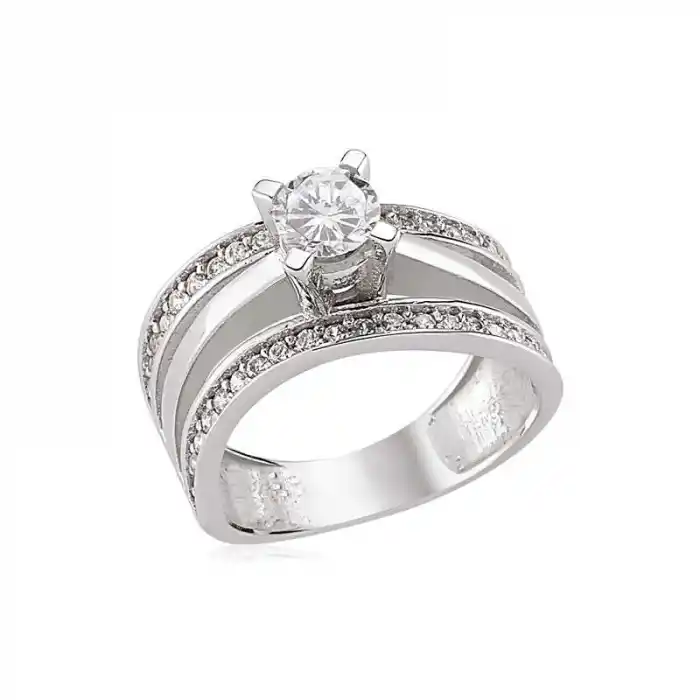 Gümüş Tek Taş Bayan Yüzük