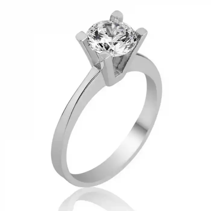 Gümüş Tek Taş Bayan Yüzük