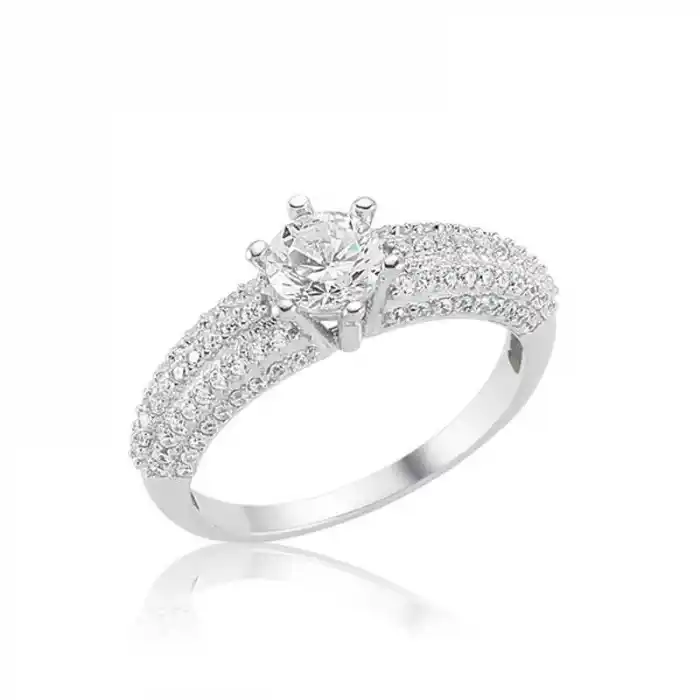 Gümüş Tek Taş Bayan Yüzük