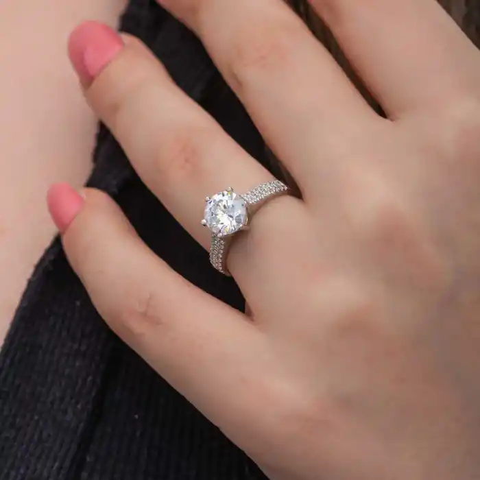 Gümüş Tek Taş Kadın Yüzük