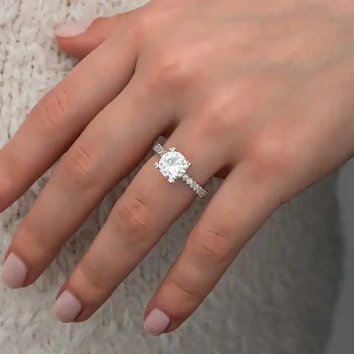 Gümüş Tektaş Tamtur Kadın Yüzük