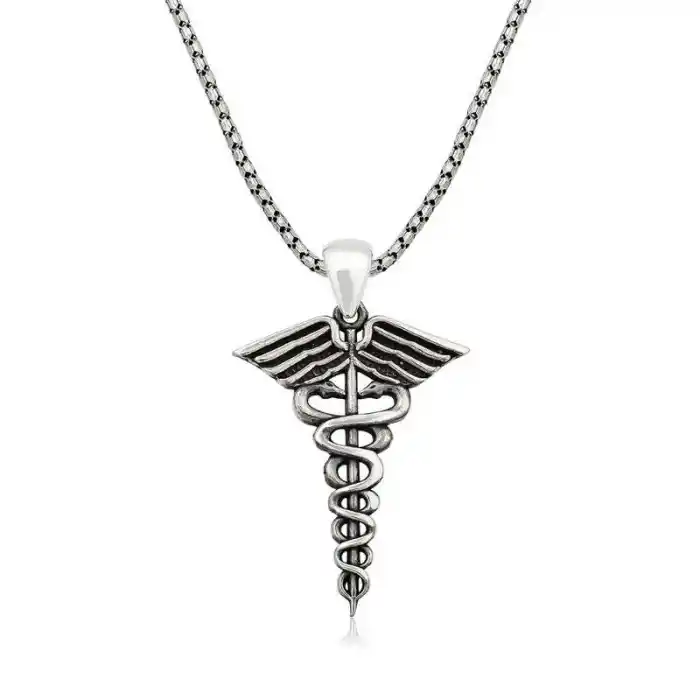 ​Gümüş Tıp Sembolü Kadüse Kolye
