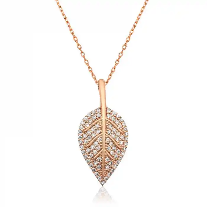 Gümüş Yaprak Bayan Kolye