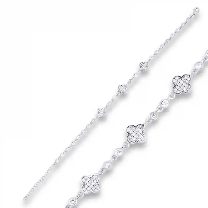 Gümüş Yonca Bayan Bileklik