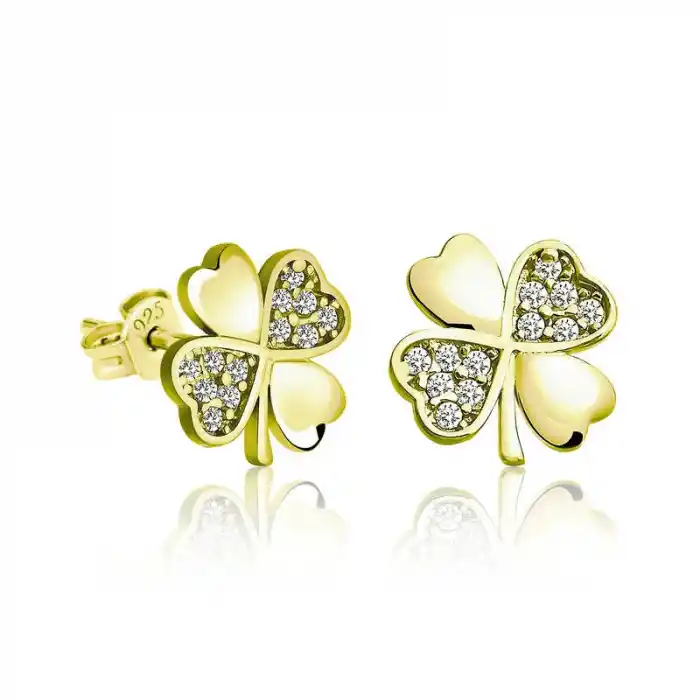 Gümüş Yonca Kadın Küpe