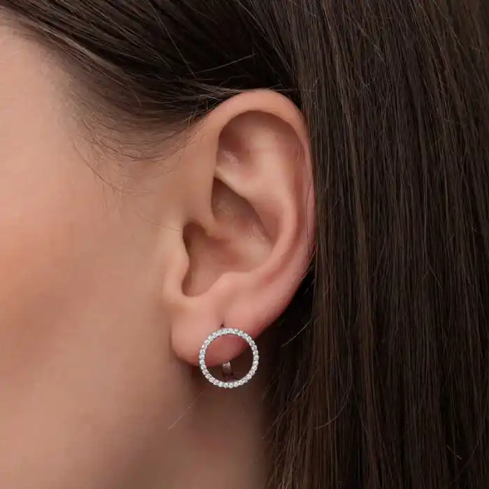 Gümüş Yuvarlak Kadın Küpe