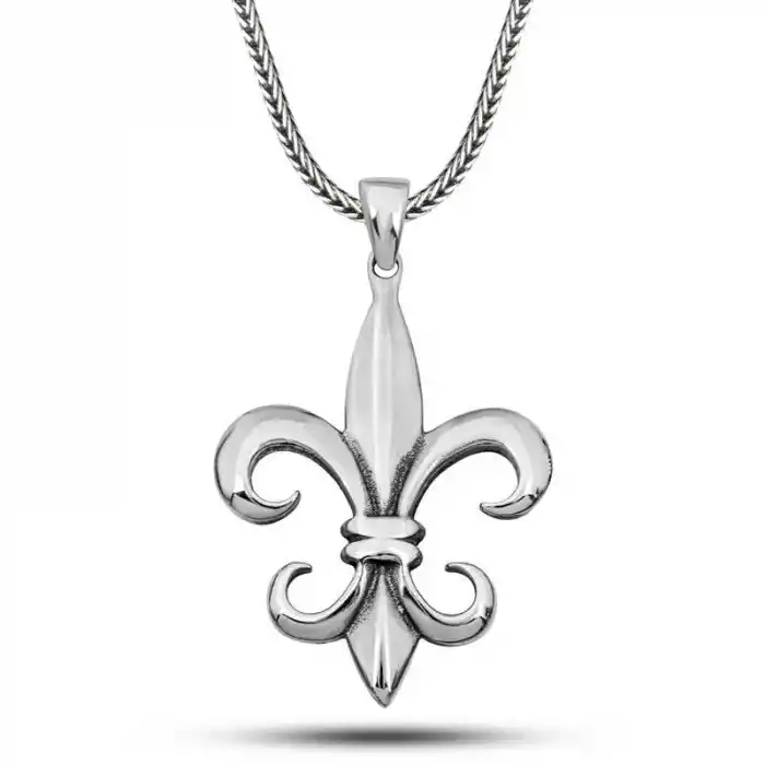 Gümüş Zambak Çiçeği Erkek Kolye