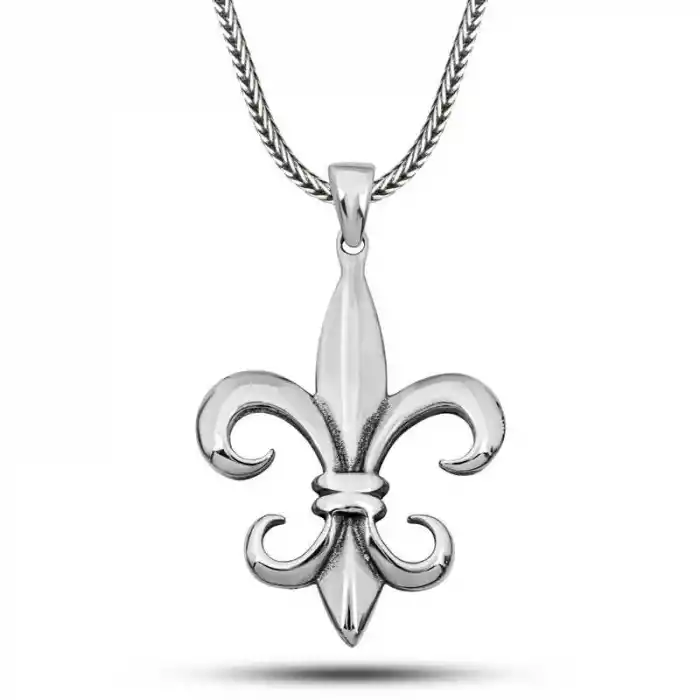 Gümüş Zambak Çiçeği Erkek Kolye