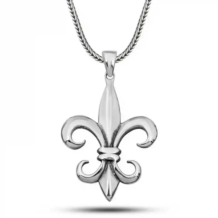 Gümüş Zambak Çiçeği Erkek Kolye