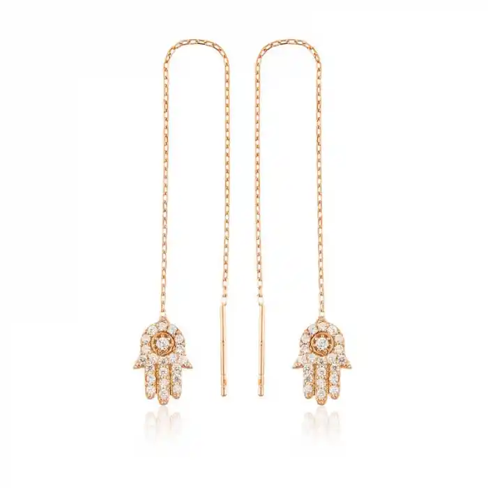 Gümüş Zincirli Fatma Ana Eli Küpe