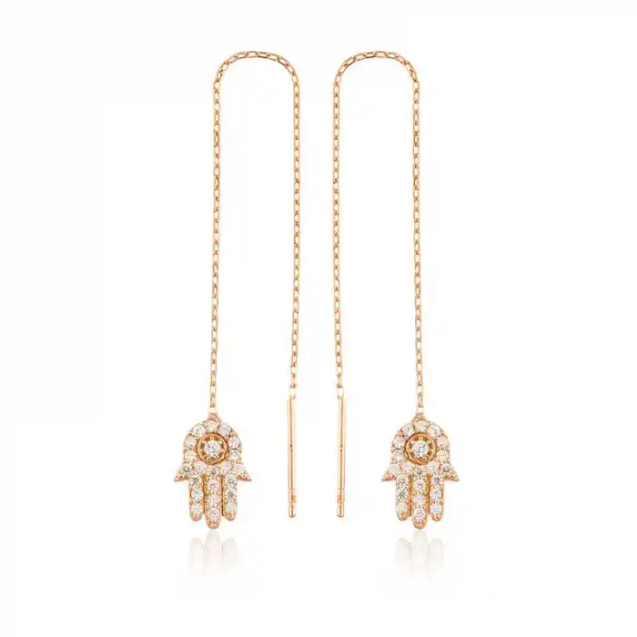 Gümüş Zincirli Fatma Ana Eli Küpe